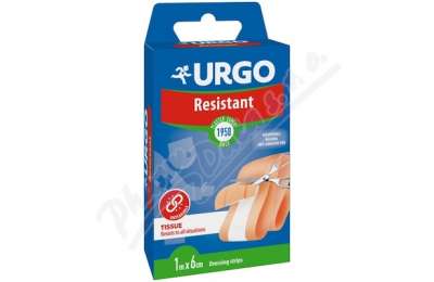 URGO RESISTANT - антисептический прочный пластырь, 1м х 6см